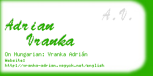 adrian vranka business card
